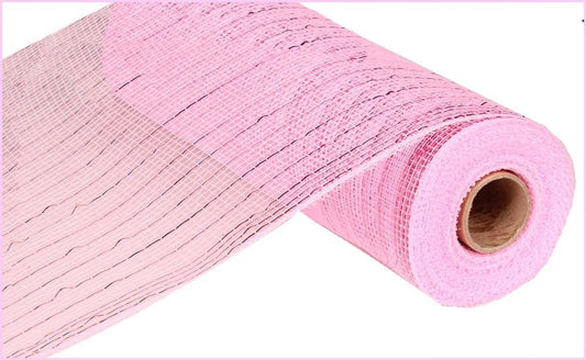 Metallic Value Mesh -Pink With Pink Foil - Mesh For Wreaths- 10" x 10 yards - Breast Cancer Awareness - Easter Mesh - Spring Mesh - RE800122