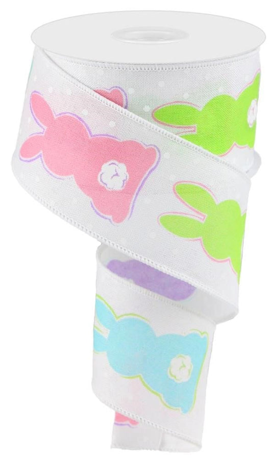 Wired Edge Ribbon - Bunny Bottoms On Royal - 2.5" x 10 yards - RG0194627 - Easter Ribbon - Easter Bunny Ribbon - Spring Ribbon