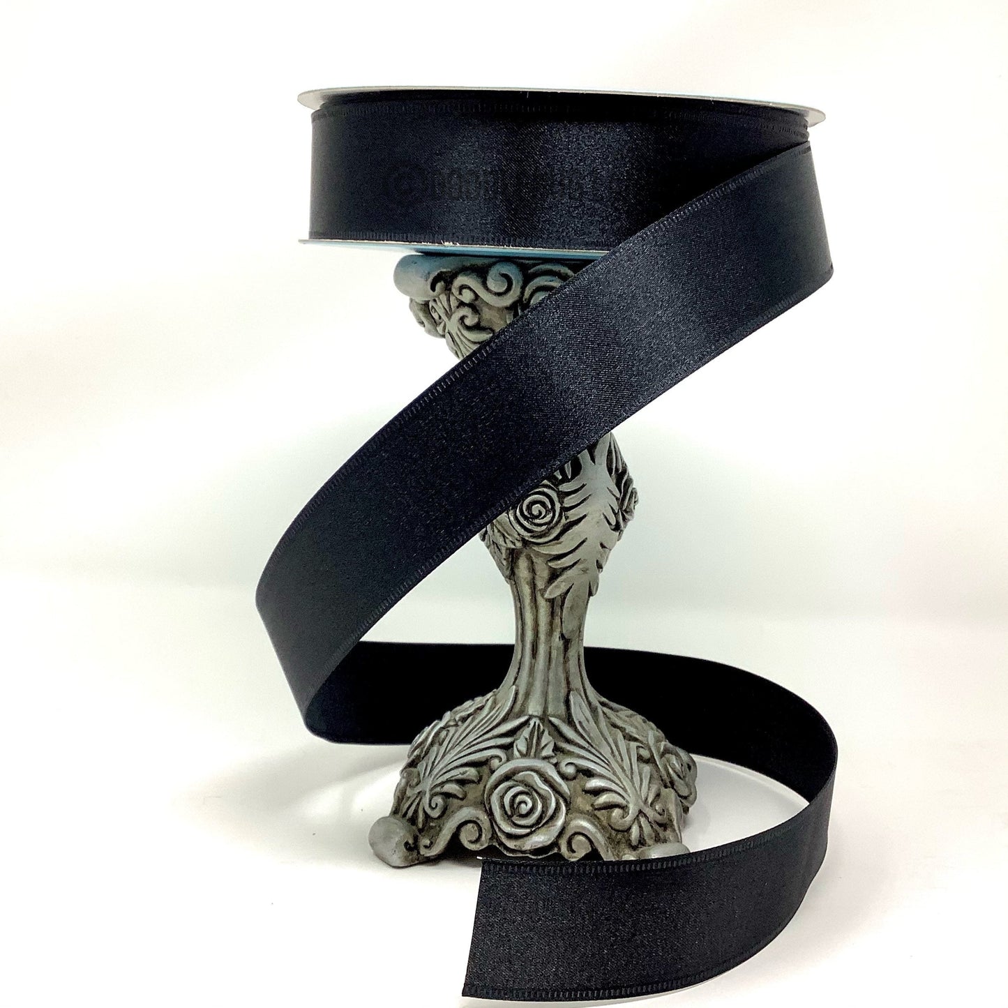 Wired Ribbon - Black Satin Ribbon - All Occasion Ribbon - 1.5” x 5 yards