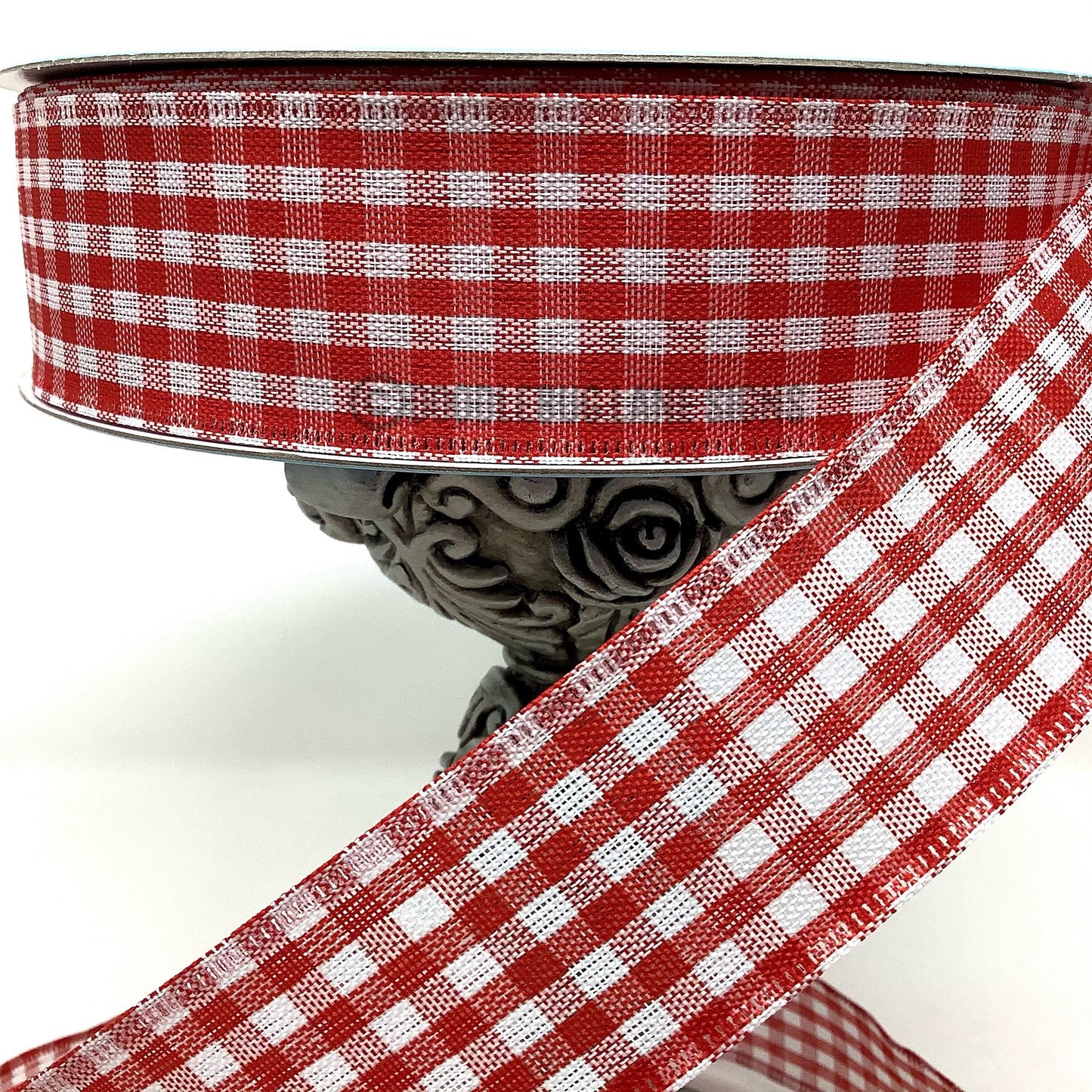 Wired Ribbon - Farmhouse Ribbon - Rustic Ribbon - Red And White Gingham - 1.5” x 5 yards - All Occasion Ribbon