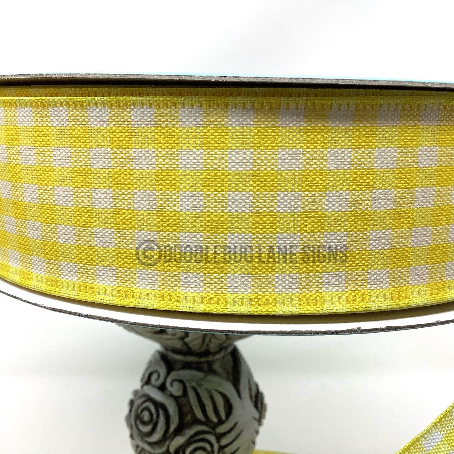 Wired Ribbon - Farmhouse Ribbon - Rustic Ribbon - Yellow And White Gingham - 1.5” x 5 yards - All Occasion Ribbon