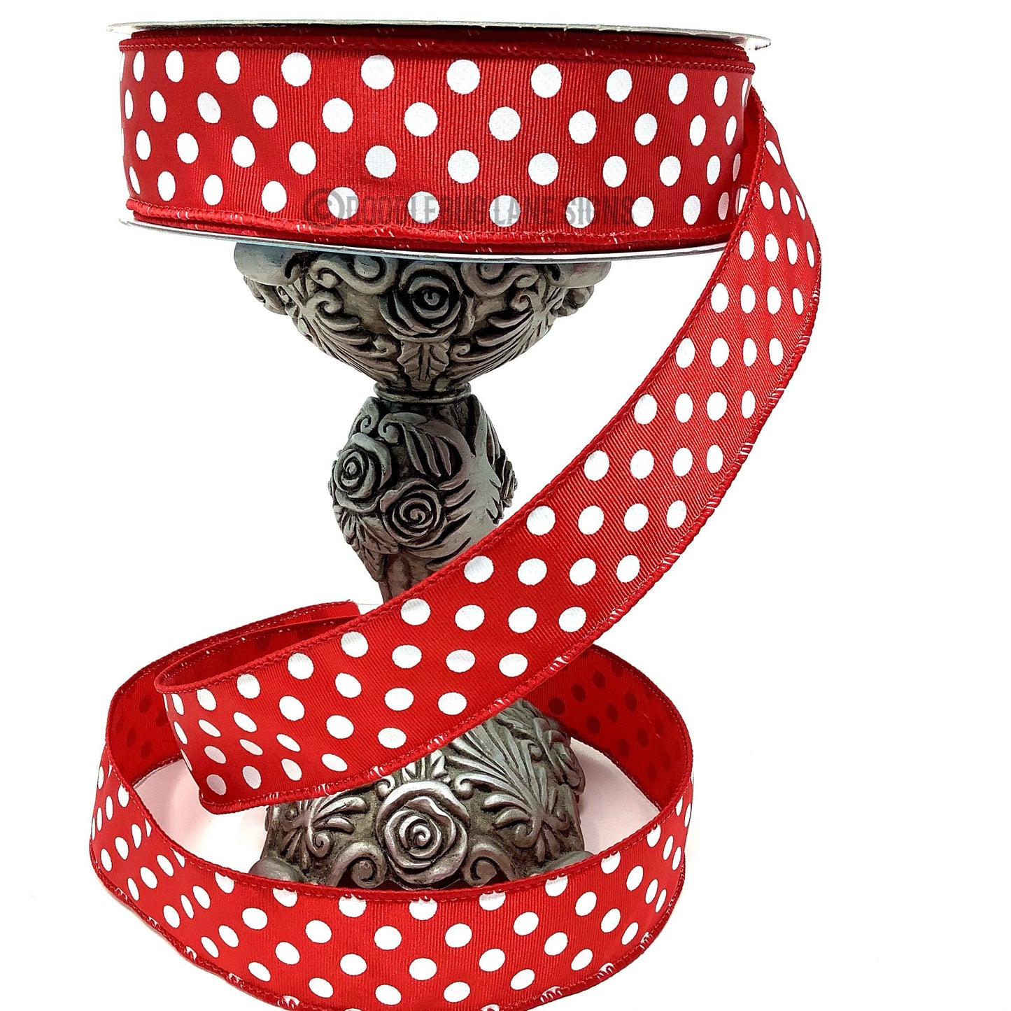 Wired Ribbon - Red And White Polka Dot - Farmhouse Ribbon - Valentines Day Ribbon - Patriotic Ribbon - 1.5” x 5 yards