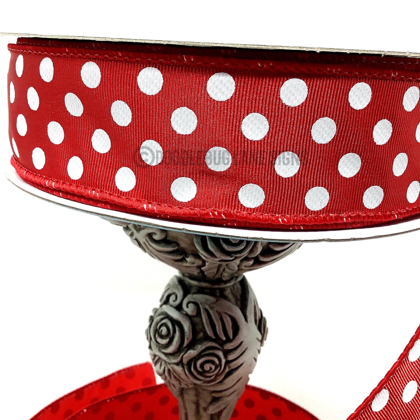 Wired Ribbon - Red And White Polka Dot - Farmhouse Ribbon - Valentines Day Ribbon - Patriotic Ribbon - 1.5” x 5 yards