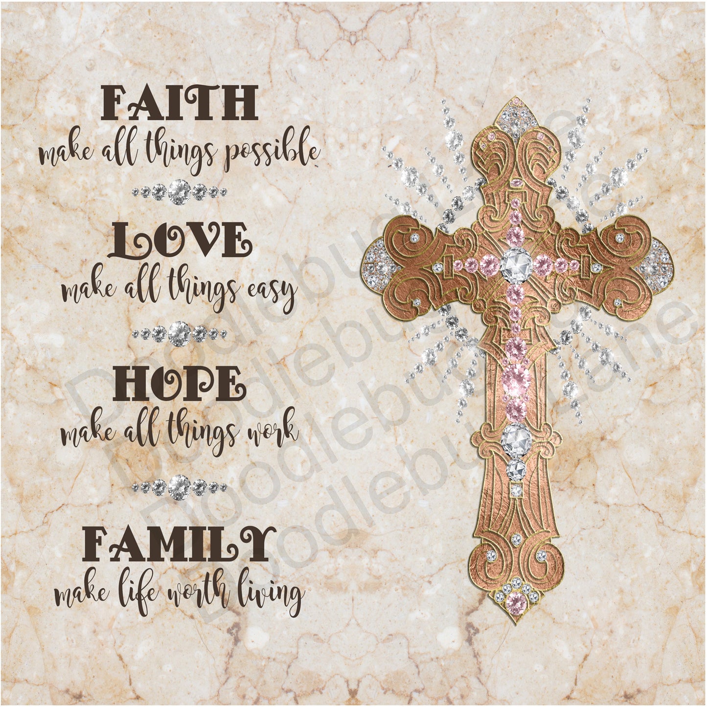 Inspirational-Faith Makes All Things Possible - Inspirational Wreath Sign  - Square Sign - Metal Wreath Sign