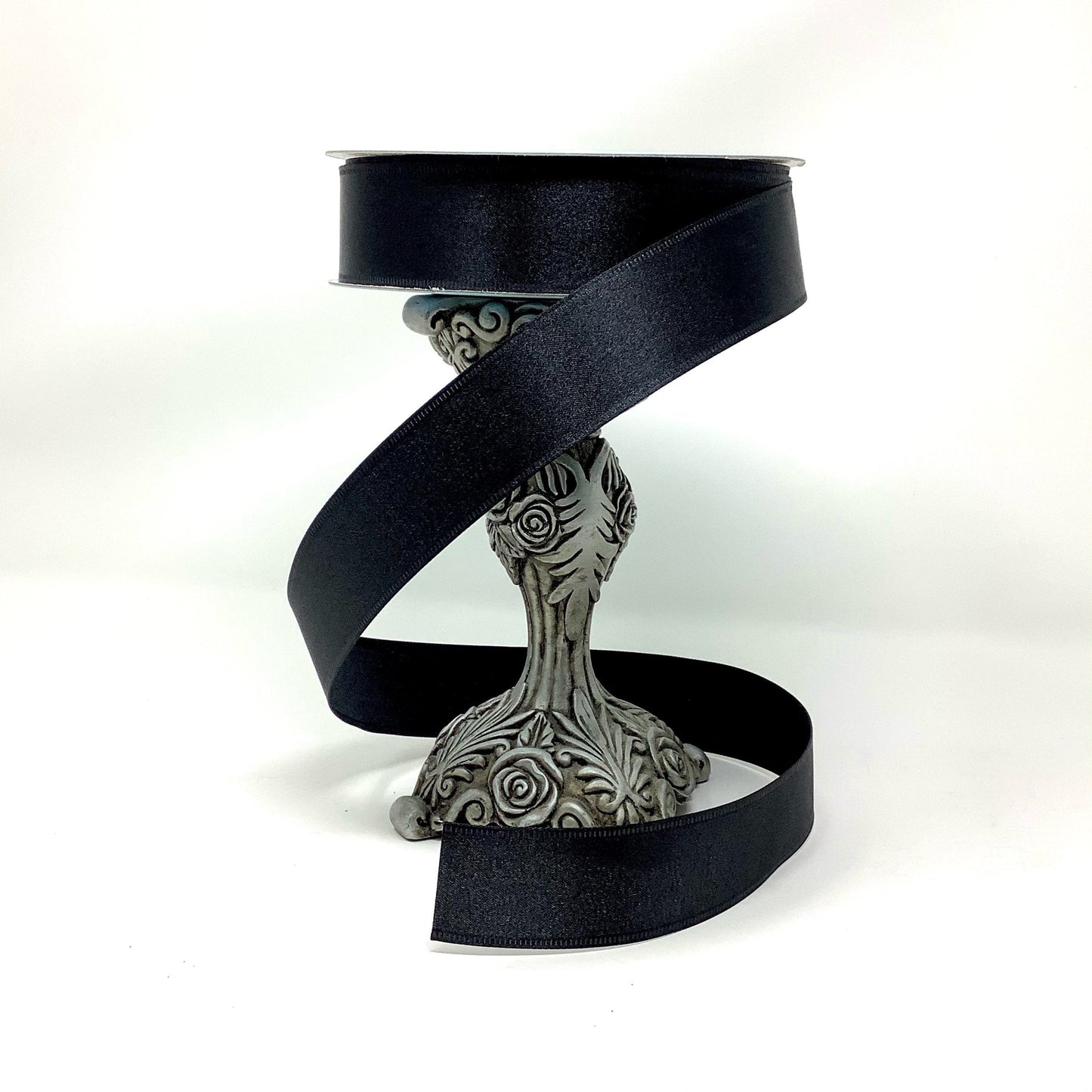 Wired Ribbon - Black Satin Ribbon - All Occasion Ribbon - 1.5” x 5 yards