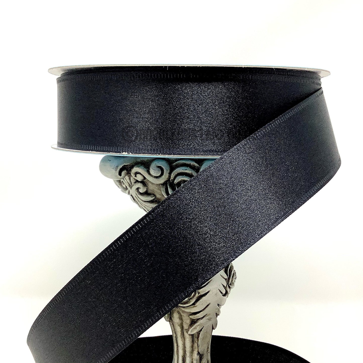 Wired Ribbon - Black Satin Ribbon - All Occasion Ribbon - 1.5” x 5 yards