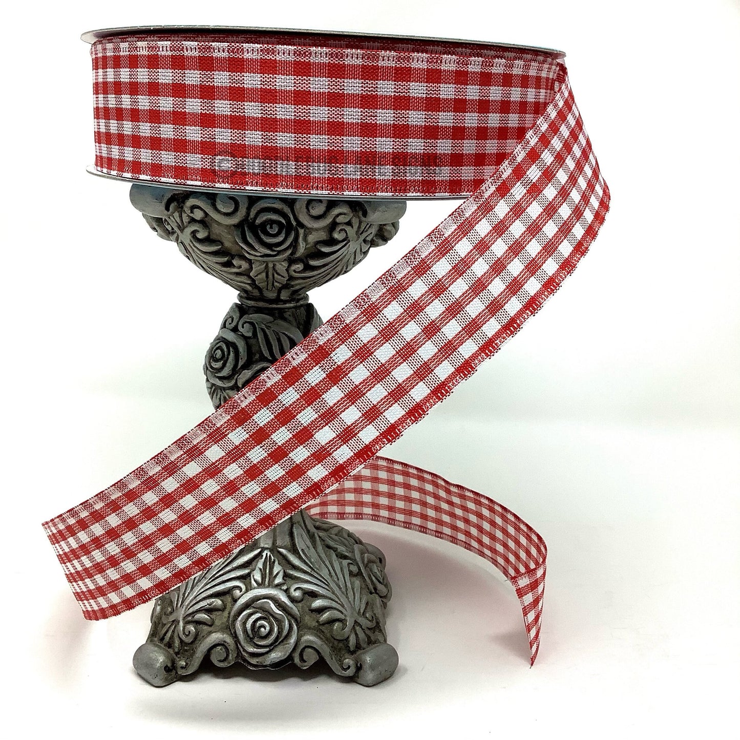 Wired Ribbon - Farmhouse Ribbon - Rustic Ribbon - Red And White Gingham - 1.5” x 5 yards - All Occasion Ribbon