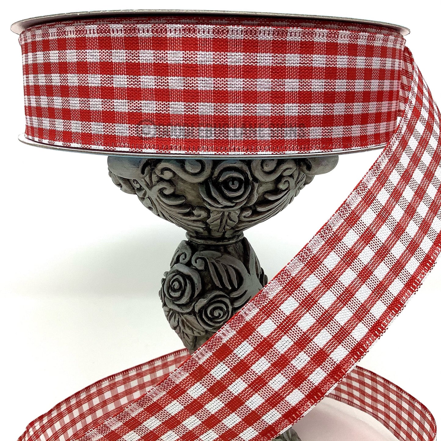 Wired Ribbon - Farmhouse Ribbon - Rustic Ribbon - Red And White Gingham - 1.5” x 5 yards - All Occasion Ribbon