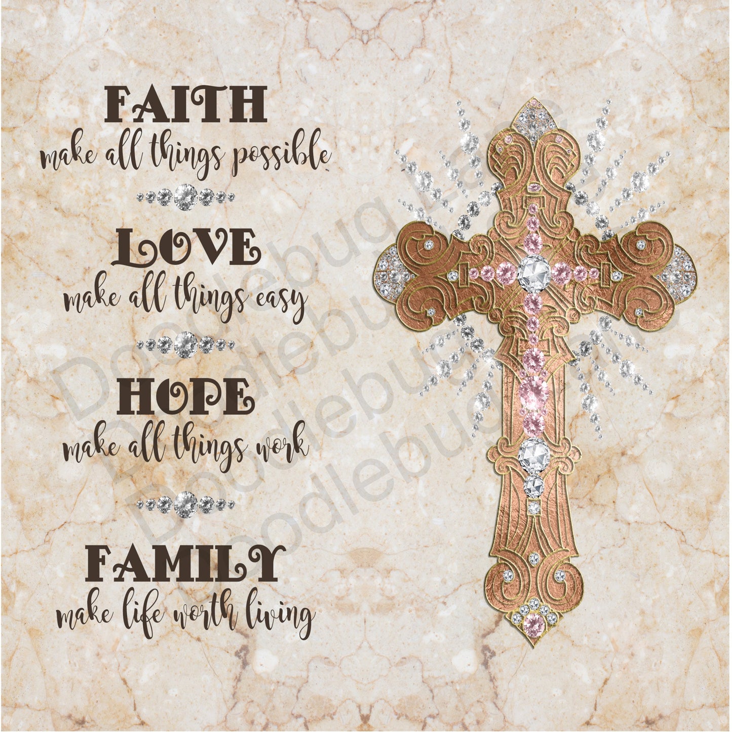 Inspirational-Faith Makes All Things Possible - Inspirational Wreath Sign  - Square Sign - Metal Wreath Sign