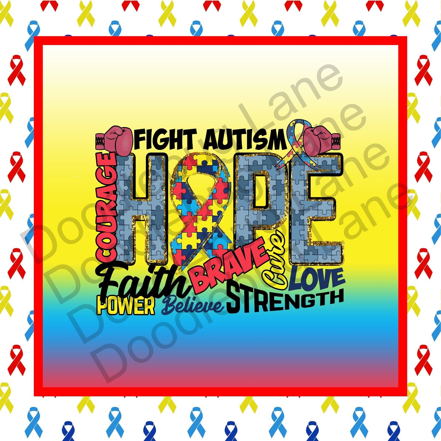 Autism Awareness-Autsim Puzzle-Autsim Wreath Sign-Fight Autism-Hope-Metal Wreath Sign