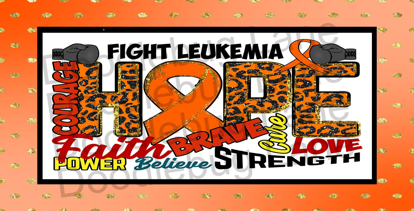 Leukemia Awareness - Fight Leukemia - Cancer Awareness Wreath Sign - Metal Wreath Sign