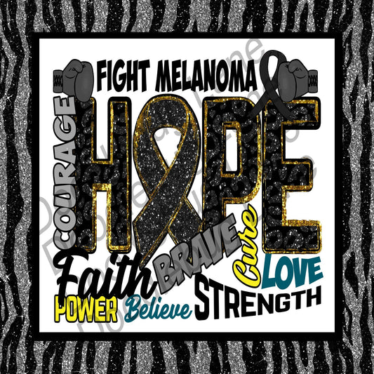 Melanoma Awareness - Cancer Awareness - Fight Melanoma - Metal Wreath Sign