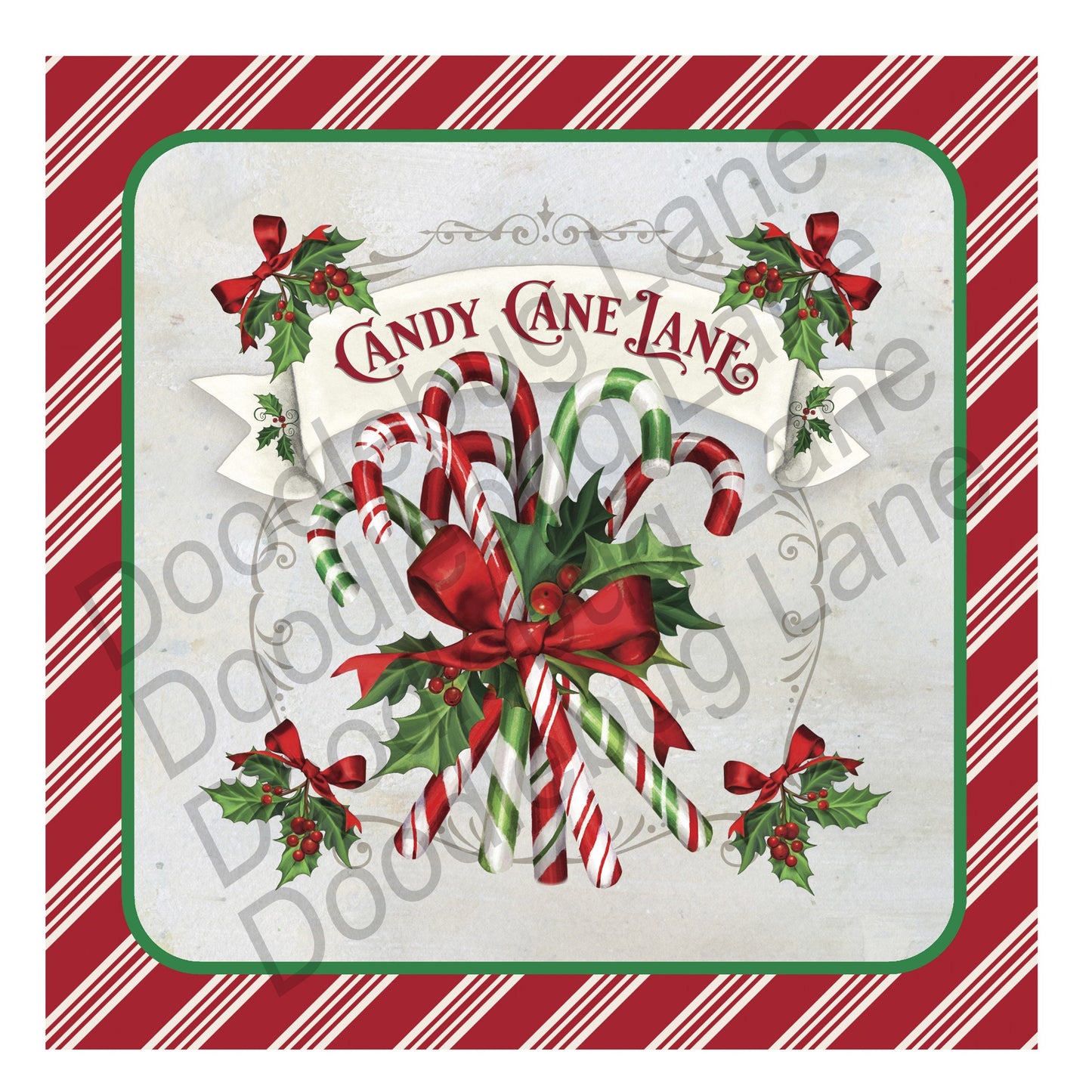 Christmas Wreath Sign - Candy Cane Lane - Peppermint Candy - Christmas Decor - Metal Wreath Sign