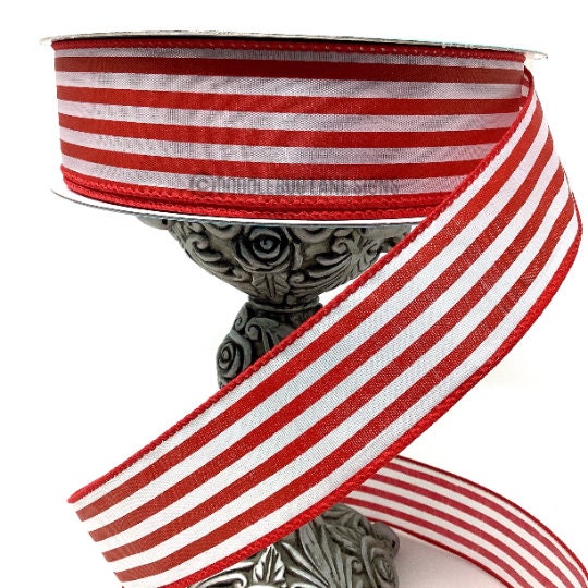 Wired Ribbon -  Satin Ribbon - Christmas Ribbon - Valentines Day Ribbon - Patriotic Ribbon - 1.5" x 5 yards