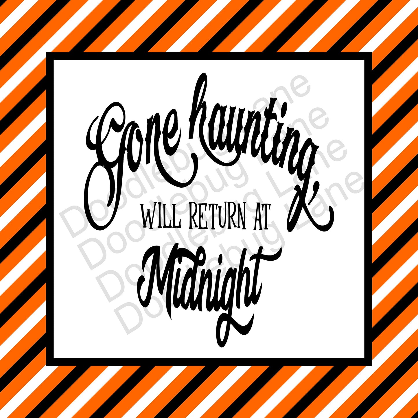 Halloween Sign-Gone Haunting Return At Midnight-Halloween Wreath Sign-Ghost Sign-Square Sign-Metal Wreath Sign