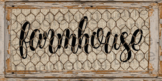 Metal Wreath Sign - Farmhouse Wreath Sign - Farm Sign - Chicken Wire - Rectangle Sign