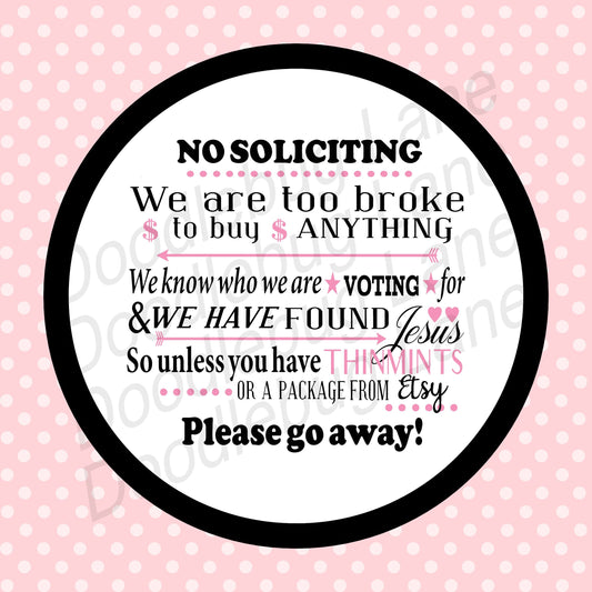 Metal Wreath Sign - No Soliciting - Everyday Sign - Whimsical Wreath Decor - Square Sign