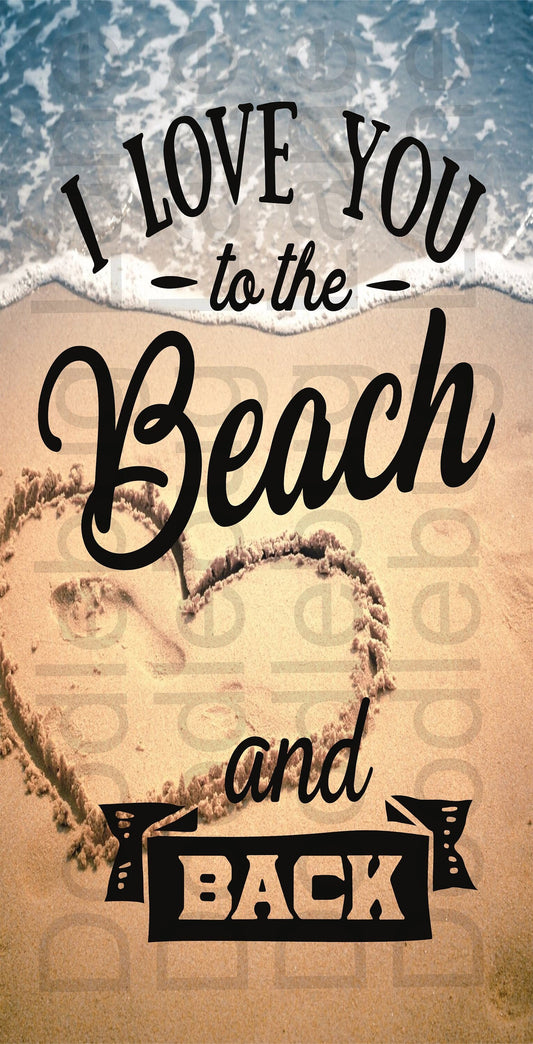 Summer Wreath Sign-Metal Wreath Sign-Beach Sign-I Love You To The Beach And Back-Beach Wreath-Rectangle Sign