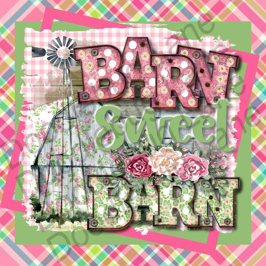 Farmhouse Wreath Sign-Barn Sweet Barn-Metal Wreath Sign-Windmill Sign-Barn Sign-Farm Sign-Square Sign