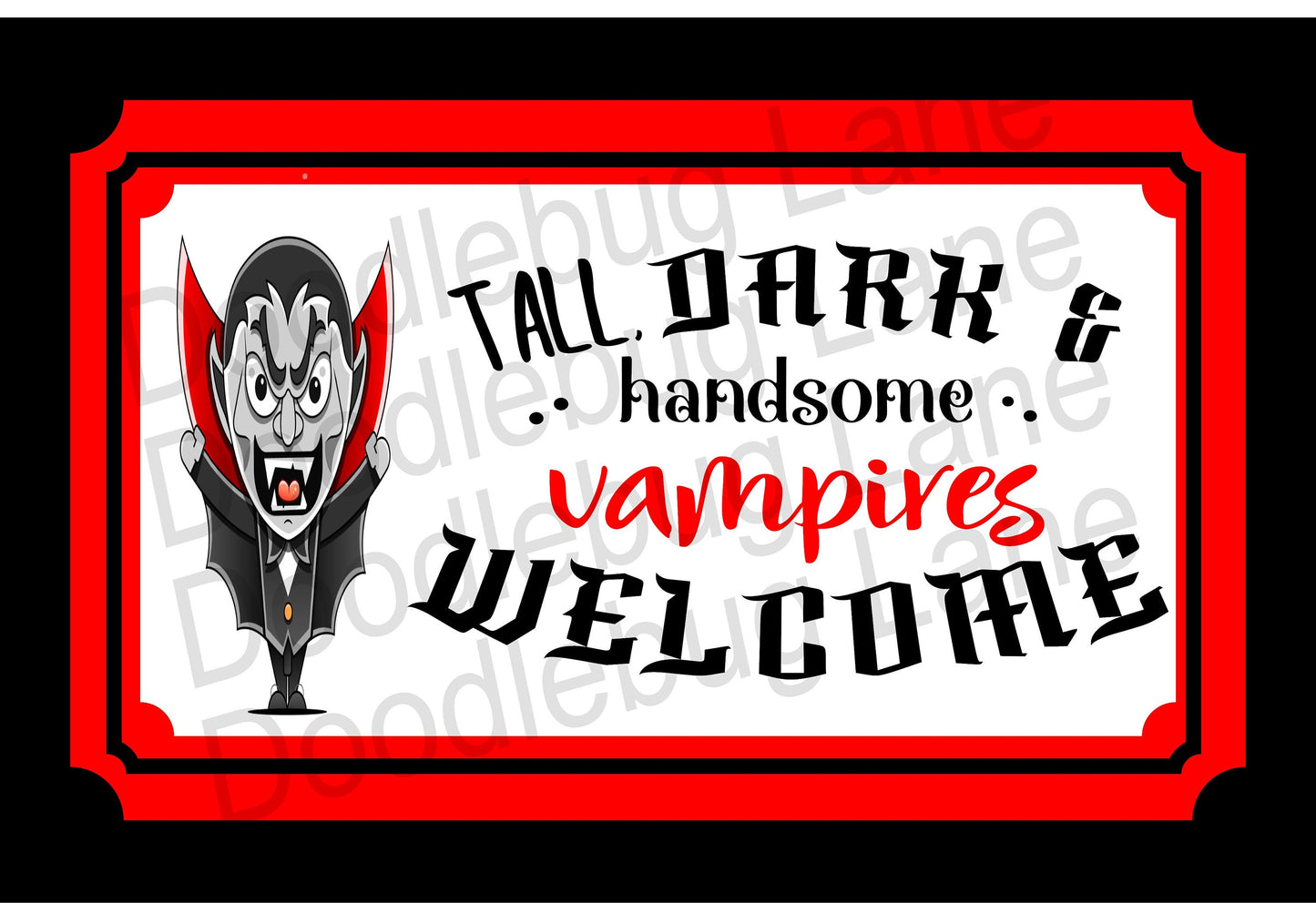 Halloween Sign-Vampire Sign-Vampires Welcome-Halloween Wreath Sign- Vampires Welcome-Rectangle Sign-Metal Wreath Sign