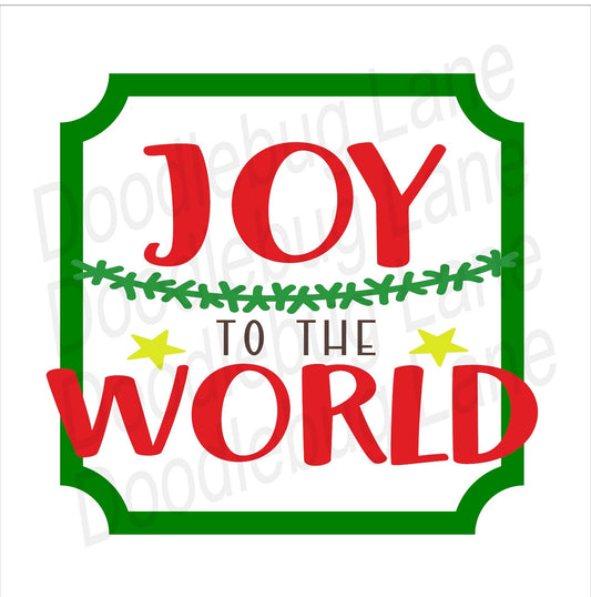 Christmas Wreath Sign - Metal Wreath Sign - Joy To The World - Square Wreath Sign