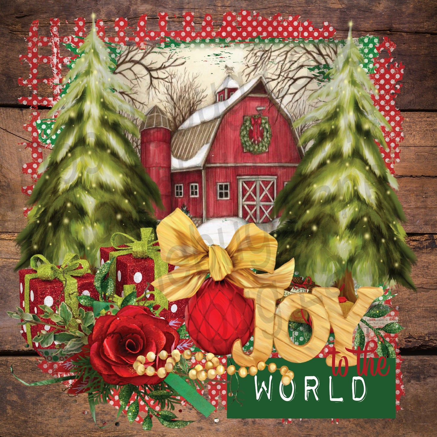 Christmas Wreath Sign - Metal Wreath Sign - Joy to the World - Christmas Decor - Farmhouse Christmas - Country Christmas