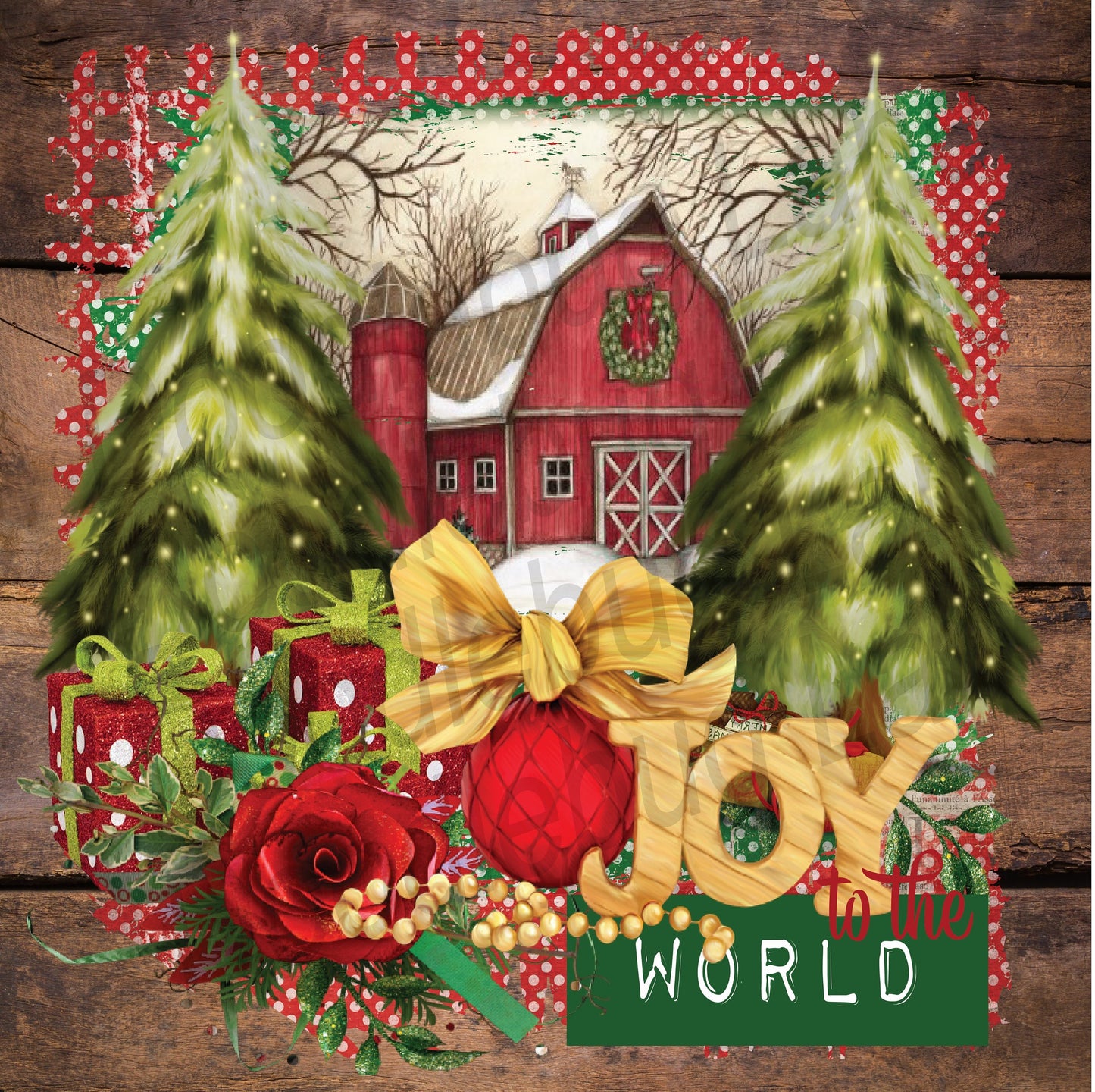 Christmas Wreath Sign - Metal Wreath Sign - Joy to the World - Christmas Decor - Farmhouse Christmas - Country Christmas