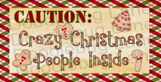 Christmas Wreath Sign - Metal Wreath Sign - Christmas Decor - Crazy Christmas People - Gingerbread Man