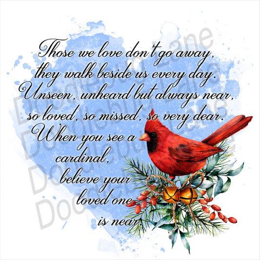 Memorial Wreath Sign-Metal Wreath Sign-Memorial Cardinal-Memorial Poem-Cardinal Sign-Sympathy Sign-Square Sign