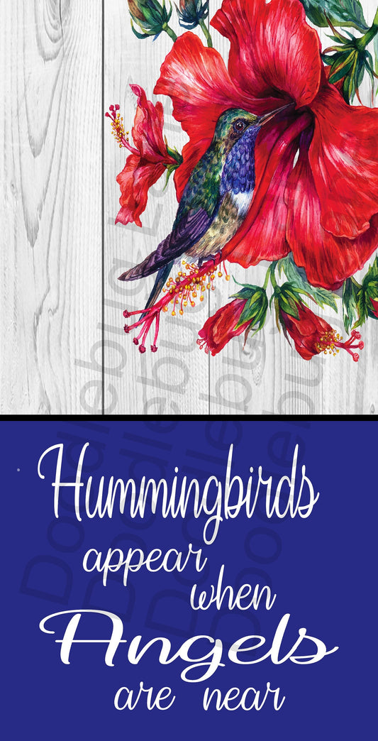 Memorial Wreath Sign-Hummingbird Sign-Sympathy Wreath Decor-Hummingbirds Appear-Metal Wreath Sign-Angels Appear