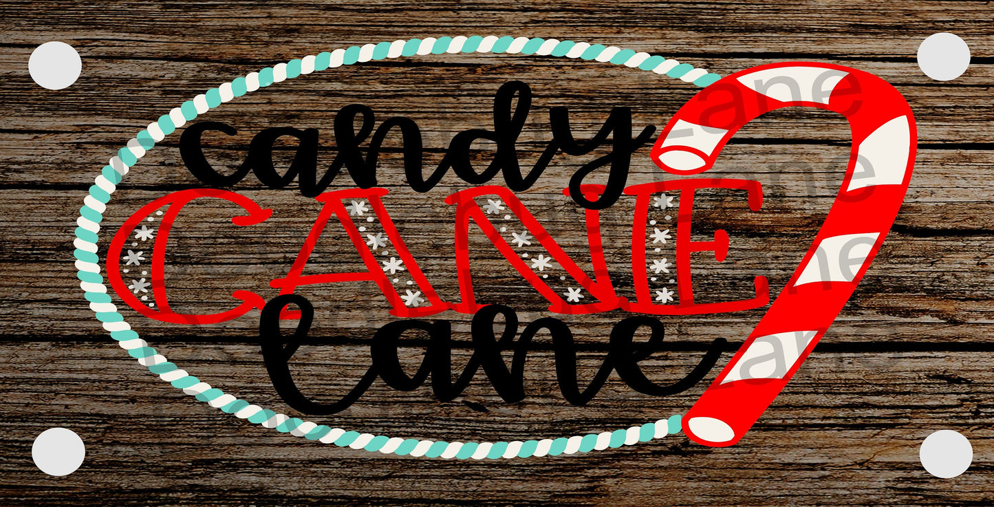 Christmas Wreath Sign - Candy Cane Lane - Christmas Decor - Metal Wreath Sign-Rectangle Sign