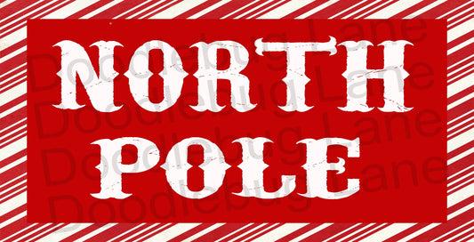 Christmas Wreath Sign - North Pole - Christmas Decor - Candy Cane - Metal Wreath Sign - Red And White Striped