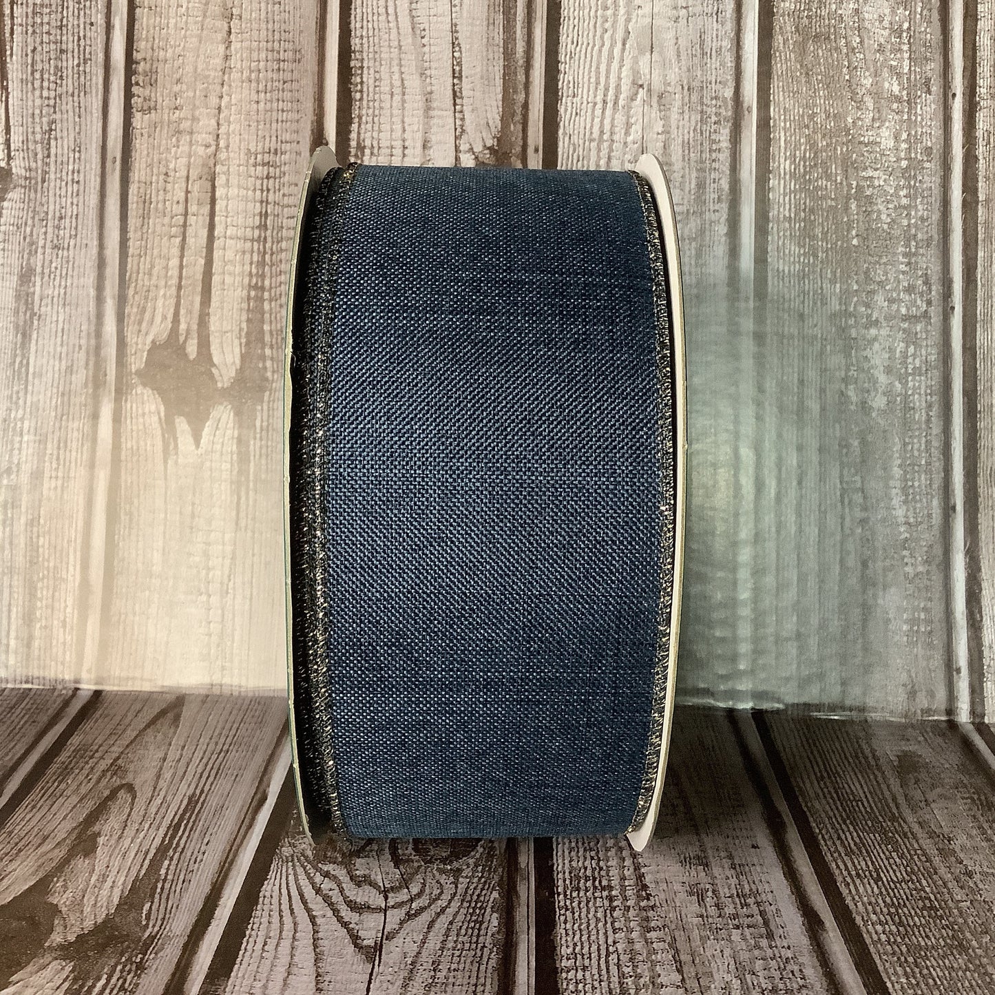 2.5" X 5 yards Navy Blue Wired Ribbon - Farmhouse Ribbon - Christmas Ribbon - Fall Ribbon - All Occasion Ribbon