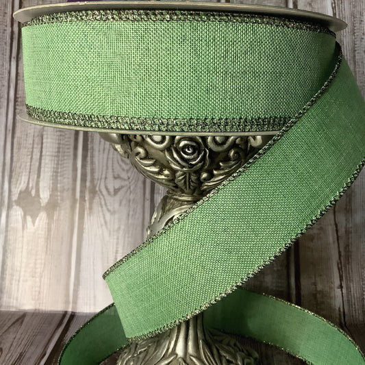 1.5"  X 5 yards Mint Green Wired Ribbon - Christmas Ribbon - Spring Ribbon - Easter Ribbon - Ribbon By The Yard - All Occasion Ribbon