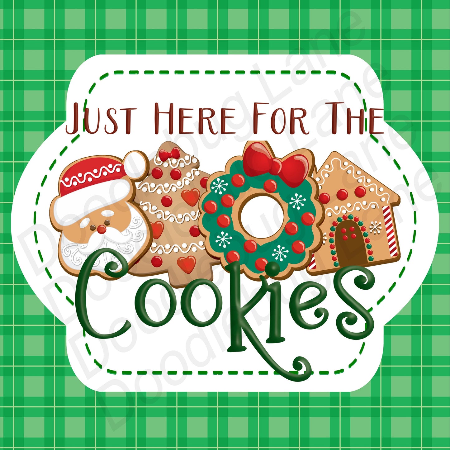 Christmas Wreath Sign - Christmas Decor - Metal Wreath Sign - Here for the Cookies- Gingerbread Cookie - Gingerbread House