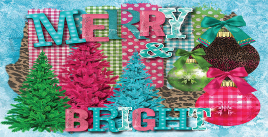 Christmas Wreath Sign - Metal Wreath Sign - Merry And Bright - Ornaments - Christmas Tree