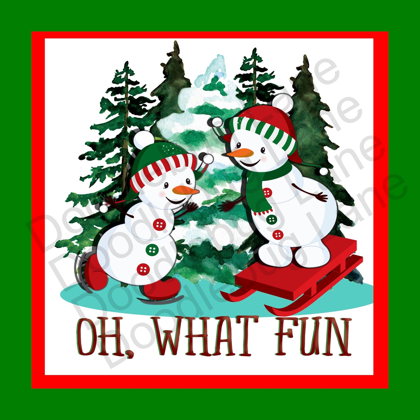 Winter Wreath Sign - Snowman Sign - Metal Wreath Sign -Oh What Fun - Snowman Wreath Decor-Square Sign