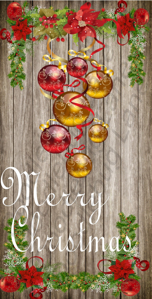 Christmas Wreath Sign - Merry Christmas-Christmas Ornaments-Metal Wreath Sign-Rectangle Sign