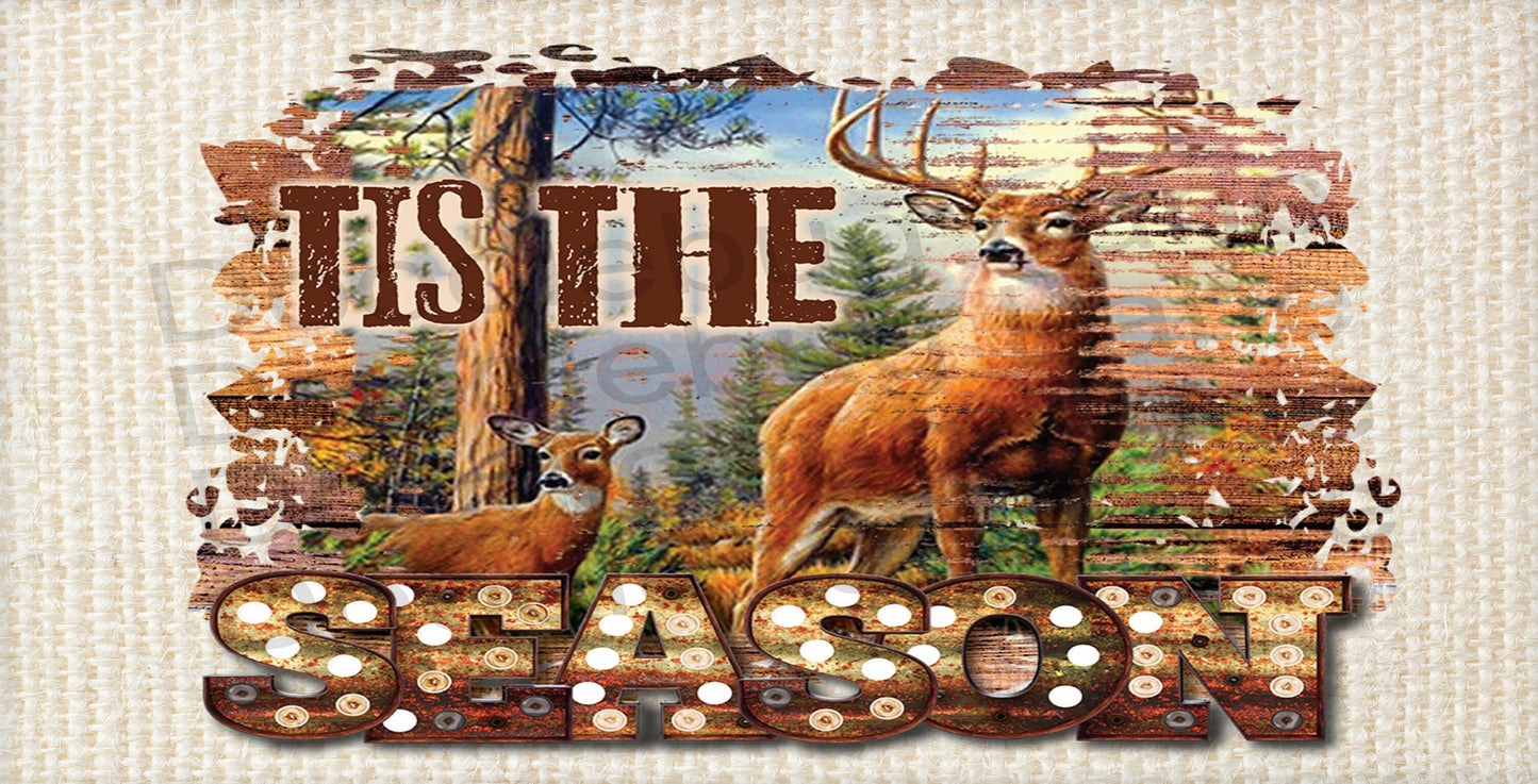 Metal Wreath Sign - Deer Tis The Season- Hunting Season - Fall Wreath Sign - Rectangle