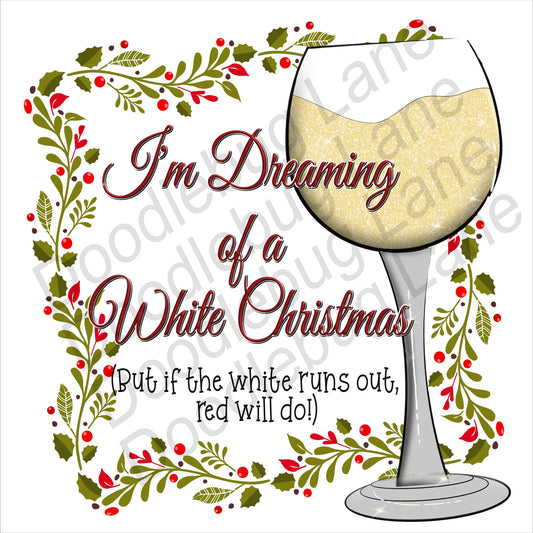 Metal Wreath Sign - Christmas Wine Sign - Wine Sign - White Christmas - Square Sign