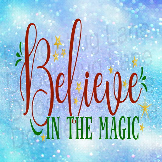 Christmas Wreath Sign-Believe In The Magic- Metal Wreath Sign-Square Sign-Christmas Magic