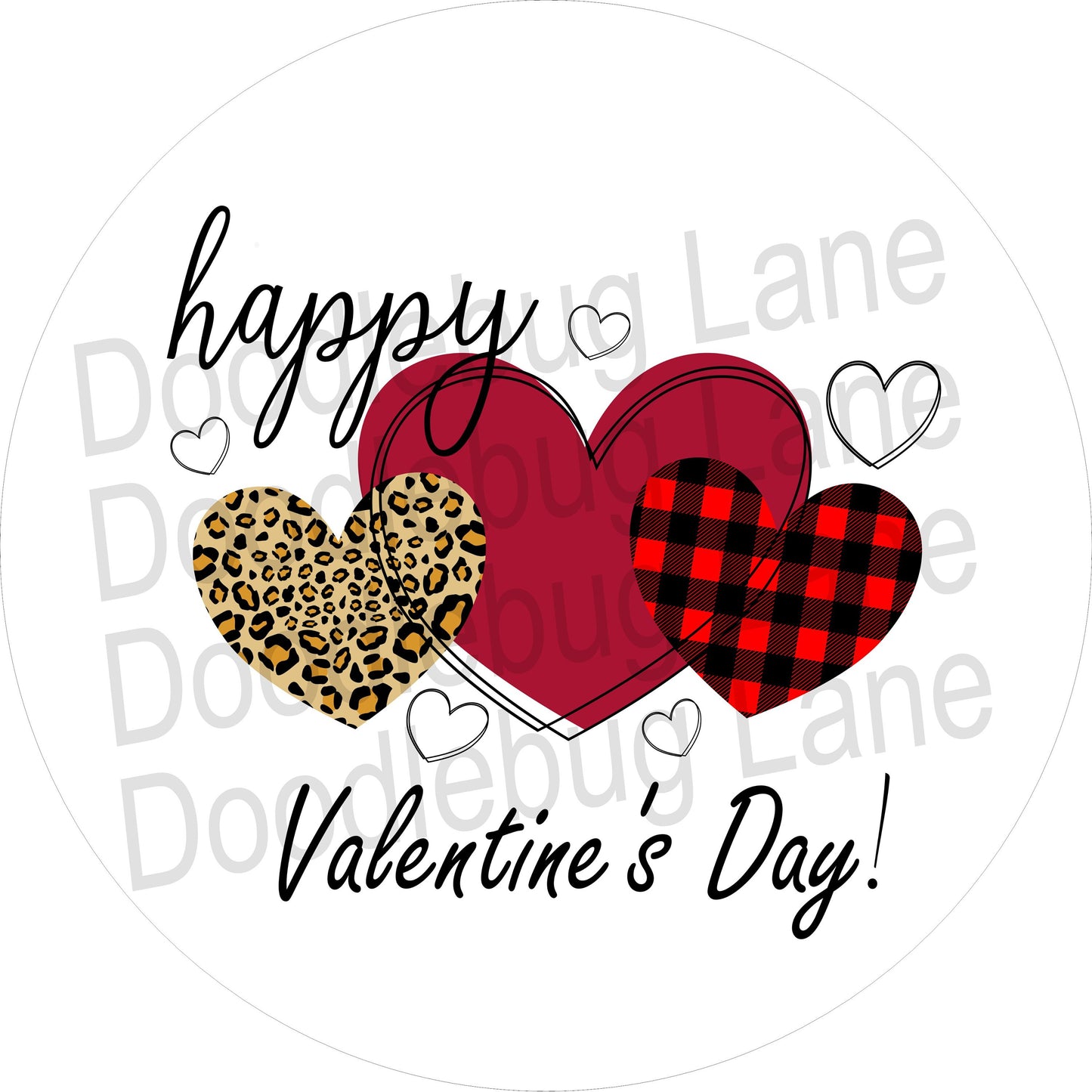 Valentines Day Wreath Sign-Happy Valentines Day Sign-Valentines Decor Metal Wreath Sign-Leopard Print Heart