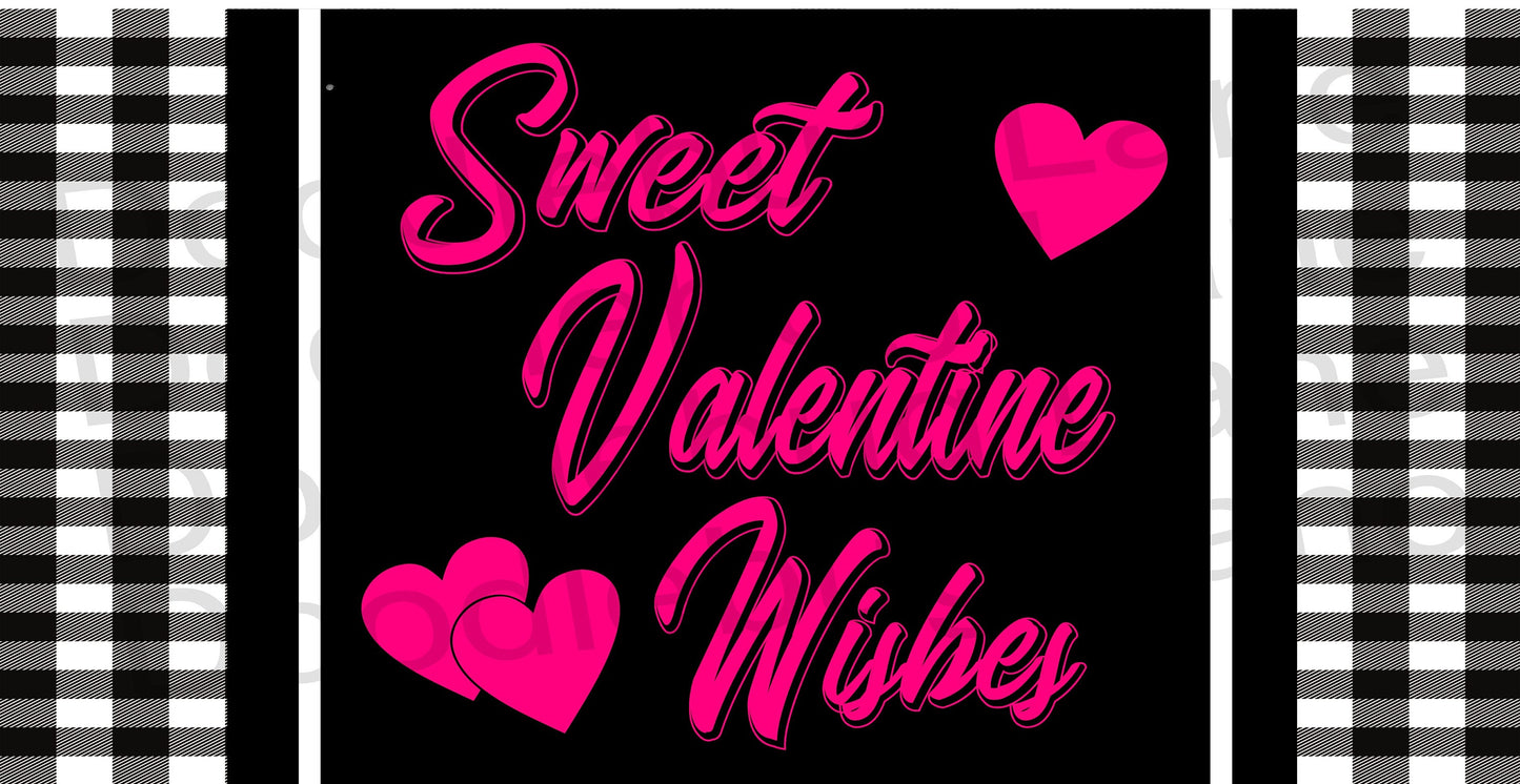 Valentines Day Wreath Sign-Metal Wreath Sign-Valentine Sign-Sweet Valentine Wishes-Rectangle Sign