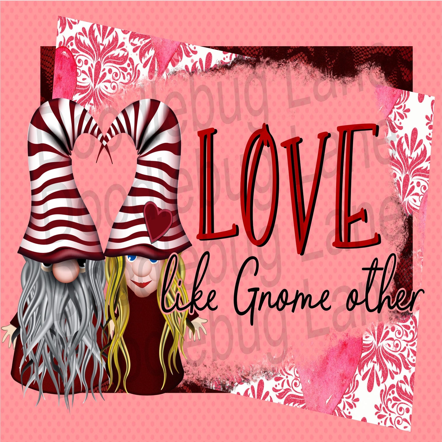 Valentines Day Wreath Sign-Gnome Sign-Love Like Gnome Other-Valentines Gnome-Rectangle Or Square Sign