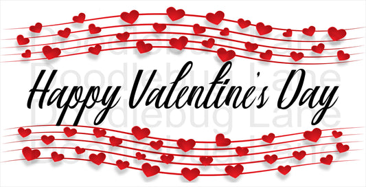 Valentine’s Day Wreath Sign-Happy Valentines Day-Red Hearts-Metal Wreath Sign-Rectangle Sign-Valentine Heart