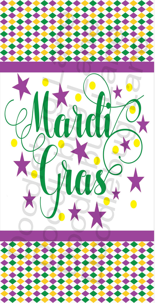 Mardi Gras Wreath Sign - Mardi Gras Decor - Purple And Green - Metal Wreath Sign - Rectangle Sign