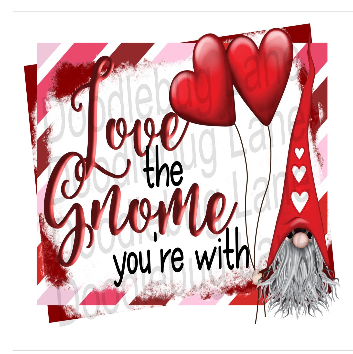 Valentines Day Sign-Metal Wreath Sign-Gnome Sign-Valentine's Day Gnome- Gnome Wreath Sign_Love The Gnome Your With