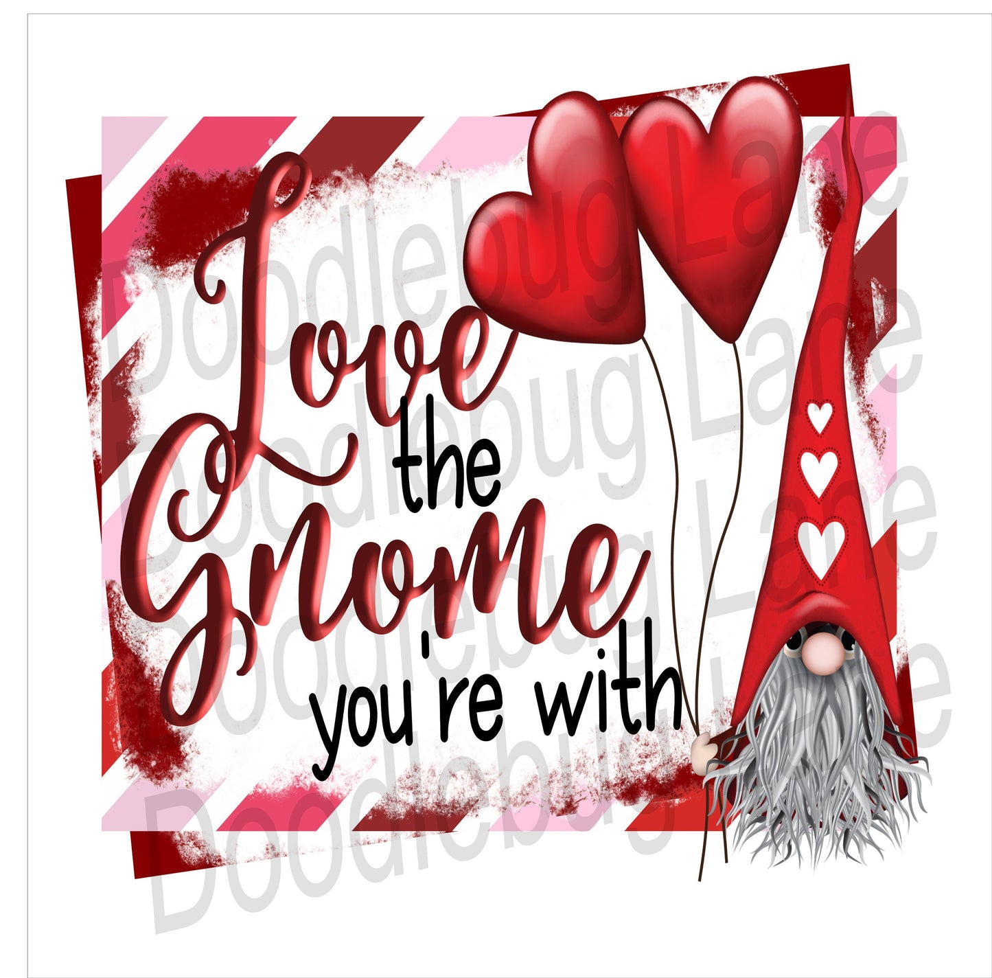 Valentines Day Sign-Metal Wreath Sign-Gnome Sign-Valentine's Day Gnome- Gnome Wreath Sign_Love The Gnome Your With