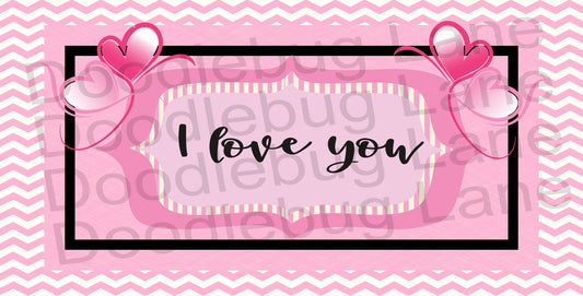 Valentines Day Wreath Sign-Metal Wreath Sign-I Love You-Heart Decor-Valentines Day Decor-Pink And Black-Rectangle Sign