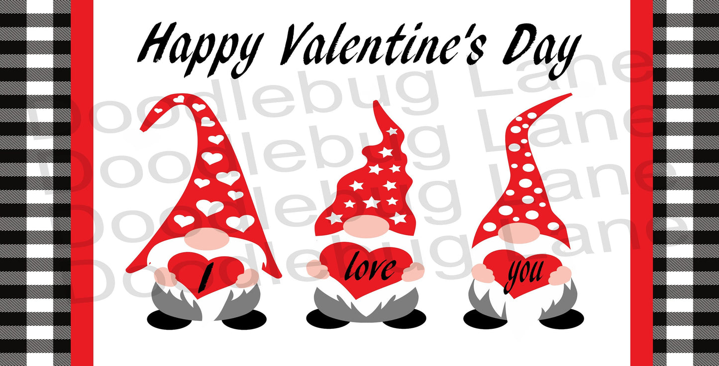 Valentines Day Wreath Sign-Valentine Gnome-Metal Wreath Sign-Valentines Gnome Sign-Happy Valentines Day